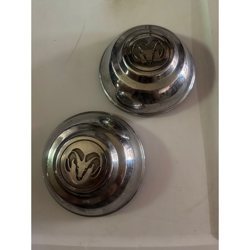 Genuine Dodge Ram Center‎ Hub Caps Chrome Ram Head Logo Set of 2 OEM 52106327AA